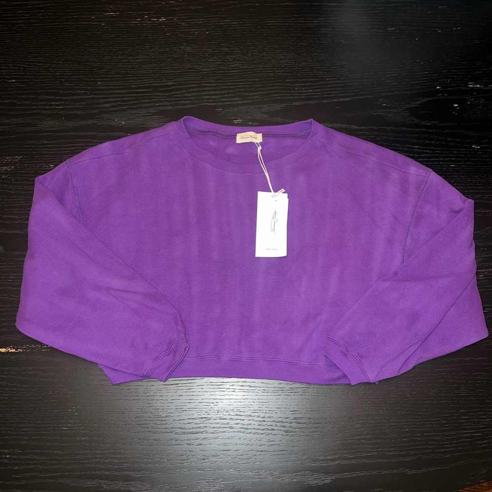 American Vintage Purple Cropped Sweatsuit